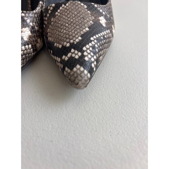 Franco Sarto Snakeskin Print Pointed Toe Heels 8M Block Heel - Picture 10 of 10